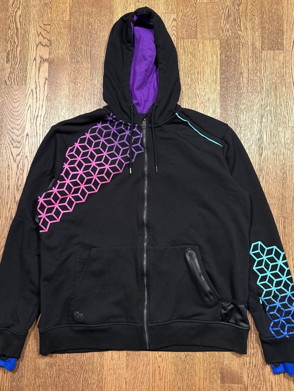 Linus Tech Tips LTT Short Circuit ShortCircuit Full Zip Black Hoodie Mens 2XL